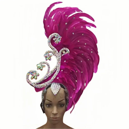 The Stardust Royal Plume – Feathered Carnival & Cabaret Stage Headdress