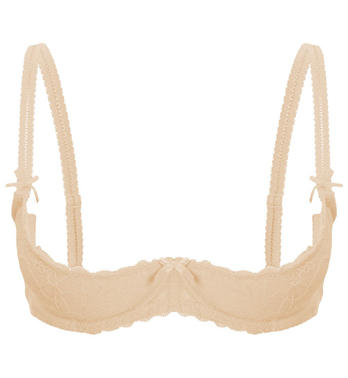 Lace Underwire Half-Cup Push-Up Bra
