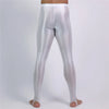 Men's Oil Glossy Sheer High-Stretch Pencil Pants Satin Smooth Leggings