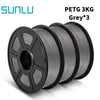 SUNLU PETG 3D Filament 1KG 3 Rolls 1.75mm +/-0.02MM 3D Printing Filament Neatly Wound Filament Vacuum Packing Fast Shipping EzBuyCo