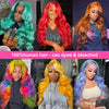 613 Blonde Colored Body Wave Full Frontal HD Transparent 13x4 13x6 Lace Human Hair Wigs Lace Front Wigs For Women 34 36 Inch