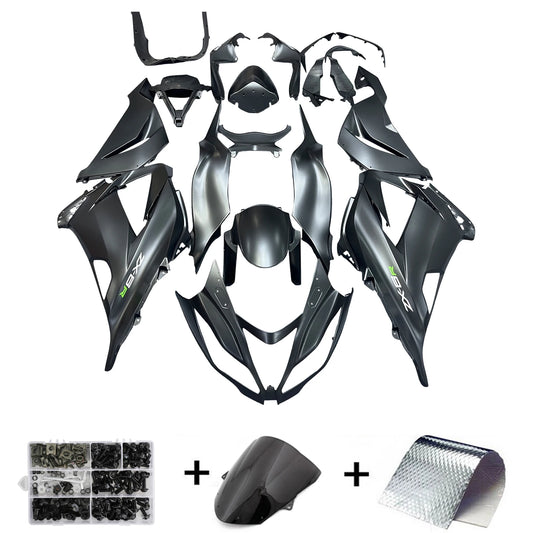 Artudatech Fairing Injection Plastic Kit Matt Black W/Bolt Kit Fit For Kawasaki ZX6R 2013-2018