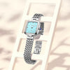 Women's Square Stainless Steel Slim Quartz Watch Bracelet