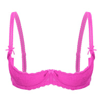 Lace Underwire Half-Cup Push-Up Bra