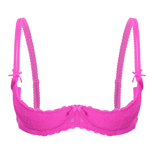 Lace Underwire Half-Cup Push-Up Bra