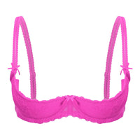 Lace Underwire Half-Cup Push-Up Bra