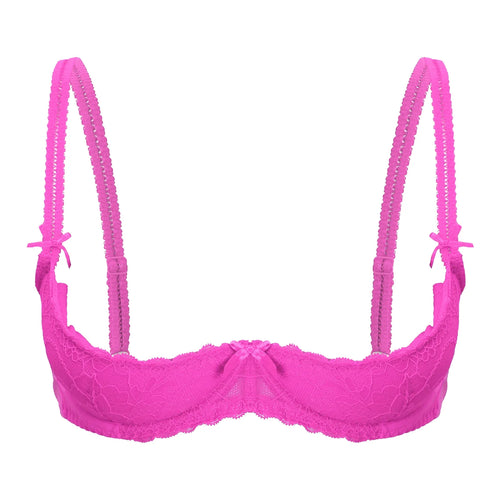 Lace Underwire Half-Cup Push-Up Bra