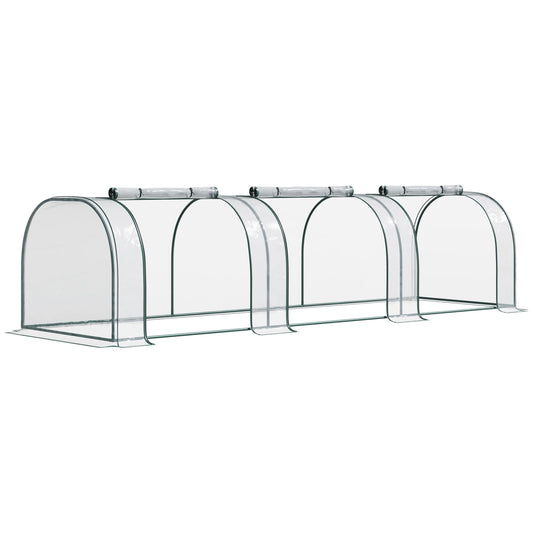 11.5' X 3' X 2.5' Tunnel Greenhouse Green Grow House W/ Roll up Doors, Clear