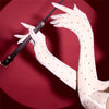 Ultra-Thin 1D Dot Oil Shiny Opera Length Gloves Sheer Glossy Performance Gloves