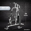 Gym Workout Station, Full Body Exercise and Training Equipment with Preacher Curl Pad, Lat Pulldown, Leg Developer & Weights, Wh