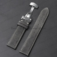 OnePlus Smartwatch Genuine Leather Band - Brown Butterfly Buckle Strap