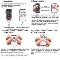 10/5pcs Wireless RF 433mhz Remote Control Copy Code Garage Door Gate Duplicator 433 Mhz Key Remote Opener