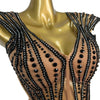 Crystal Embellished Flying Sleeve Bodycon Mini Dress & Gogo Dancer Costume