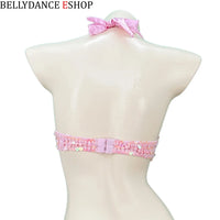 The Stardust Siren Shimmer – Sequin & Tassel Halter Belly Dance Bra Top