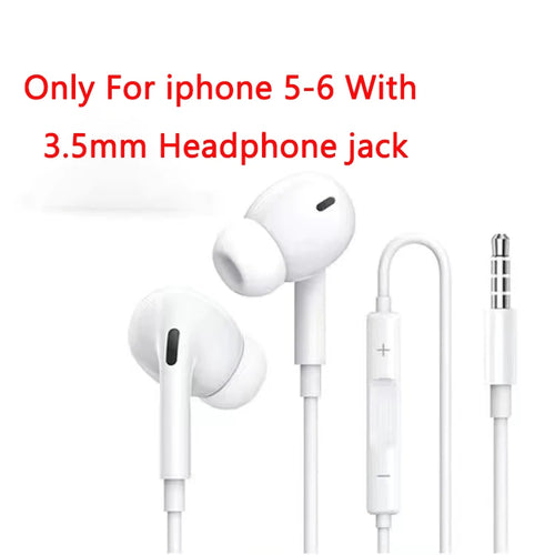 In Ear Earphones For Apple iPhone 16 15  14 13 12 11 Stereo Sound Wired Earbud Bluetooth-compatible Headset 3.5mm For all phone