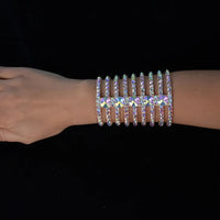 AB Rhinestone Crystal Wrap Tier Bracelet