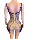Sparkly Rhinestone & Tassel Fringe Bodysuit Stage Performance Costume