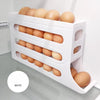 AMOBOX  Eggs Holder For Fridge,4 Tiers Auto Rolling Fridge Egg Organizer,Space-Saving Egg Dispenser Holder,Holds 30 Eggs,Kitchen