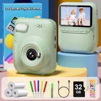 Gofunly 3.0" Kids Camera Instant Print, 1080P Digital Camera for Kids with 3 Rolls of Printer Paper, Kids Camera for 6-12 Years