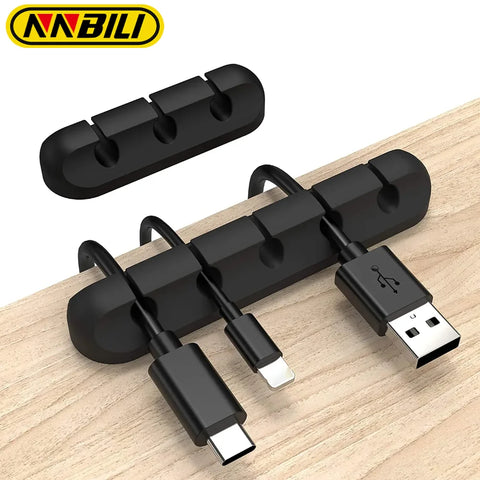 NNBILI Adhesive Cable Holder Clips Management Wire Organizer for Desktop USB Charging Cable Nightstand Power Cord Mouse Cable