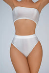High-Waist Oil Glossy Sheer G-String Thong Satin Smooth Seamless Briefs