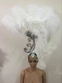 The Stardust Royal Plume – Feathered Carnival & Cabaret Stage Headdress