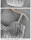 Crystal Beaded Bustier Corset Crop Top Nightclub Party Bralette