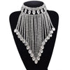 Rhinestone Tassel Fringe Necklace