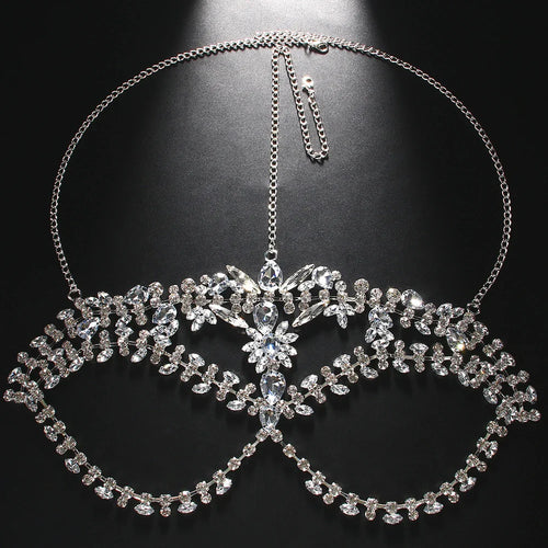 Exaggerated Rhinestone Masquerade Jewelry Face Mask