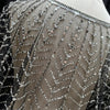 Sparkly Sequin & Beaded Leaf Mesh Capelet Evening Shawl Bolero Jacket