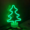 Green Christmas tree neon light, LED desktop decoration, battery/USB power supply, room bar party Christmas decoration