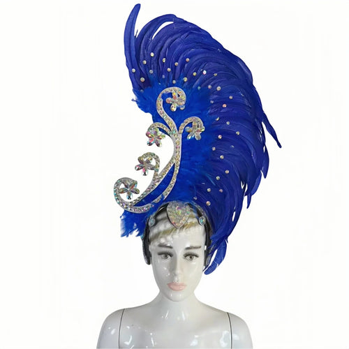 The Stardust Royal Plume – Feathered Carnival & Cabaret Stage Headdress
