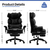 Redlife Heavy Duty Executive Office Chair w/ Adjustable Lumbar Support & Metal Base, High Back PU Leather Ergonomic Office Chair