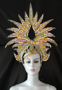 The Stardust Majestic Feather Crown – Carnival & Cabaret Stage Headdress