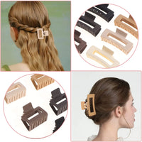 12 Pack Square Claw Clips, Big and Small Neutral Rectangle Hair Claw Clips
