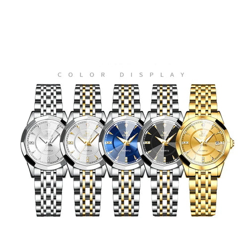 Women's Two Tone Stainless Steel Quartz Watch Luminous
