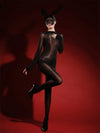 Oil Glossy High-Stretch Sheer Full-Length Bodysuit Thong Catsuit Jumpsuit