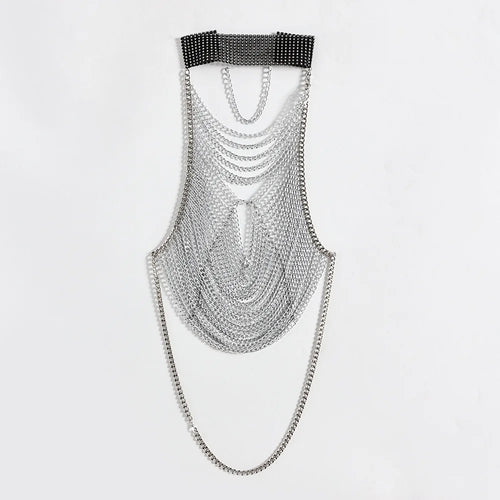 Crystal Chest Chain Body Harness Crop Top & Festival Party Jewelry
