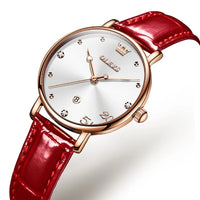 Women's Green Dial Slim Leather Strap Watch Gift