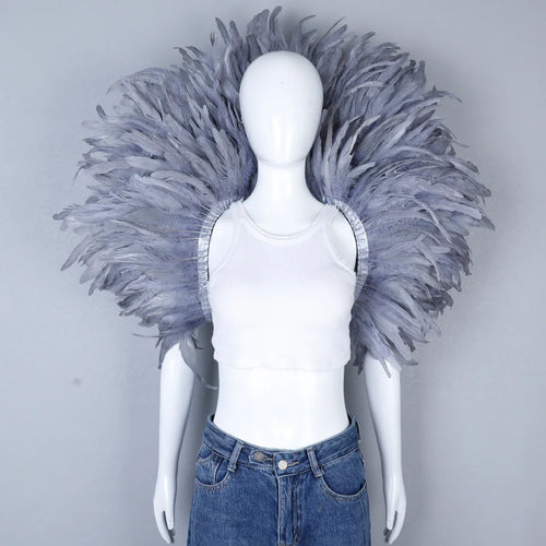 Festival Carnival Feather Shoulder Shawl