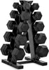 Dumbbell Set with Rack | Multiple Options in 150lbs and 210lbs Weights Large Fitness Equipment Body Building Sports, Dumbbell