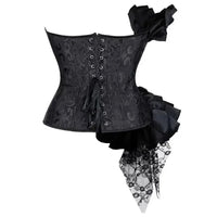 Victorian Ruffle Floral Lace Overbust Corset Bustier Body Shaper Top