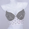 Rhinestone Beaded Bustier Corset Crop Top High Fashion Evening Party Bralette