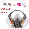 27in1 Gas Mask 6200 Set Vehicle Painting Spray with Cartridge Box 6001/6002 Orgainc Acid Vapors 5N11 Filters Dust-proof Mining