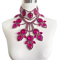 Large Crystal Drop Pendant Necklace