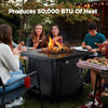 32 Inch Propane Fire Pit Outdoor Gas Fire Pit 50,000 BTU Steel Fire Pit Table with Lid Add Warmth and Ambience