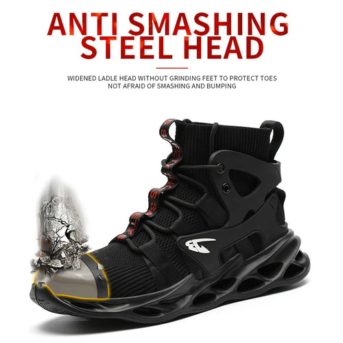 Fashionable breathable anti-smash and anti-puncture safety shoes