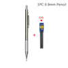 0.3 0.5 0.7 0.9 1.3 2.0mm Mechanical Pencil Set Full Metal Art Drawing Painting Automatic Pencil with Leads Office School Supply