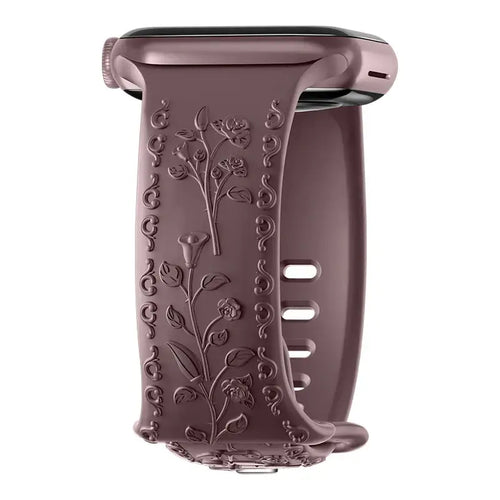 Apple Watch Silicone Band - Floral Engraved - Stylish Design
