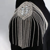 Rhinestone Tassel Chain Epaulette Shoulder Pad Applique